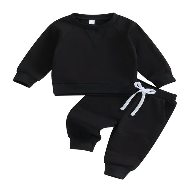 Newborn Infant Baby Boy Outfits Long Sleeve Split Hem Sweatshirt Tops Pocket Pants 2Pcs Set Fall Clothes