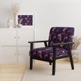 thumbnail image 2 of Designart "Royal Ragdolls In Deep Purple" Purple Paisley Upholstered Accent Chair - Glam Arm Chair For Bedroom, 2 of 7