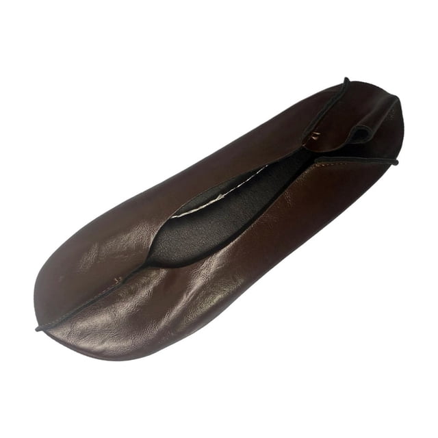 Leather Sandals for Women, Soft Flat Casual Shoes with Split-Toe Design, Plus-Size Spring and Summer Slide