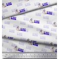 thumbnail image 2 of Soimoi Blue Rayon Fabric Be Smart Dont Start Text Print Fabric by the Yard 56 Inch Wide, 2 of 2