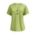 thumbnail image 4 of RKSTN Womens Tops 2024 Fashion Casual Short Sleeve V Neck Tops Loose Plus Size Solid Color Mesh Breathable Temperament Tops, 4 of 5