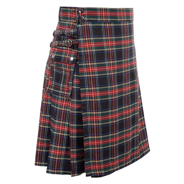Ediodpoh Jupe Plissée à Poches à Carreaux de Style Écossais à Contraste de Couleurs pour Homme Pantalon pour Hommes Rouge_004 TTTG