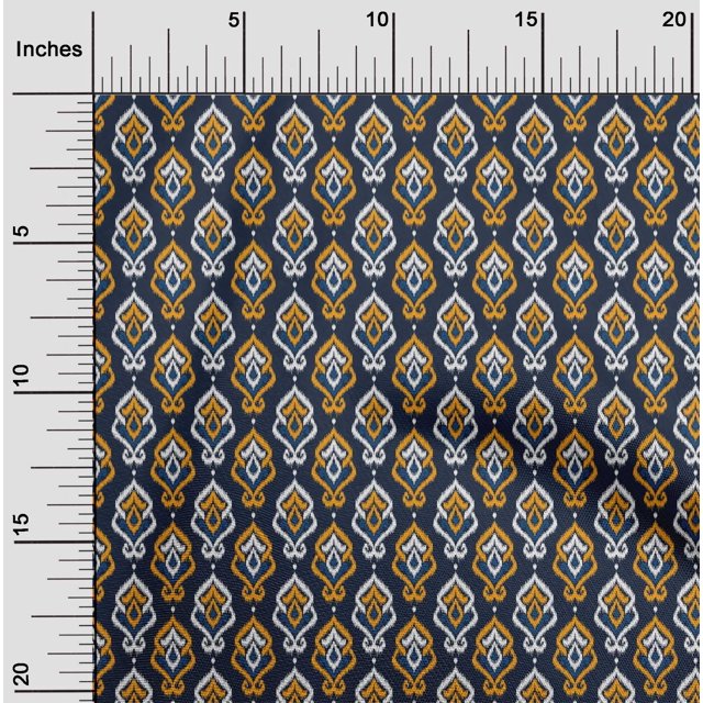 oneOone Silk Tabby Fabric Damask Ikat Print Sewing Fabric BTY 42 Inch Wide
