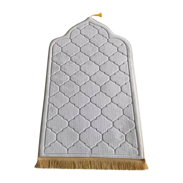 Foldable Islamic Prayer Mat - Soft Flannel Non-Slip Travel Rug for Home, Office, Mosque - Portable Kneeling Mat with Embossed Design - Warm & Breathable - Ideal Gift for Muslims