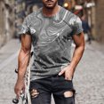 thumbnail image 2 of Birdeem Chemises pour Hommes Mode Hommes Confortables Imprimés Manches Courtes Col Rond Blouses Chemises, 2 of 12