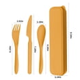 thumbnail image 3 of SuoKom Wheats Straw Knife, Fork and Spoon Three-Piece Set, Camping Out Convenient Tableware Set, Children'S Tableware Gifts, 3 of 9