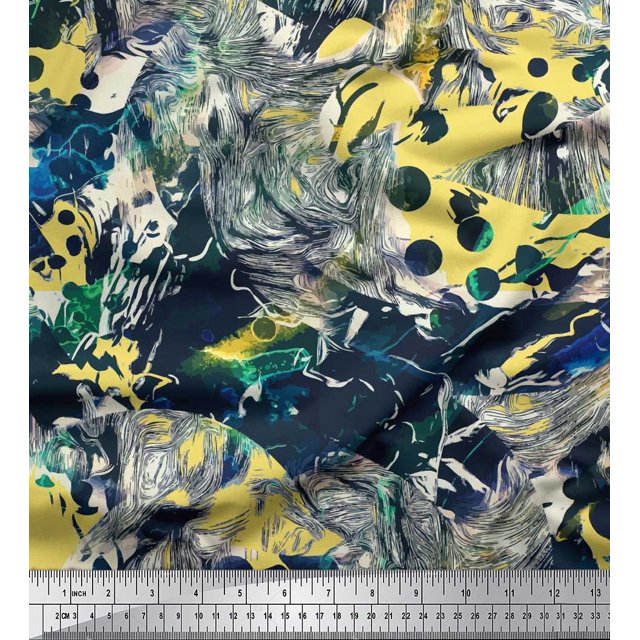 Soimoi Georgette Viscose Fabric Animals & Texture Print Fabric by The Yard 42 Inch Wide