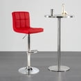 thumbnail image 4 of Gymax Set of 4 PU Leather Bar Stool Swivel Bar Chair w/ Adjustable Height Red, 4 of 10
