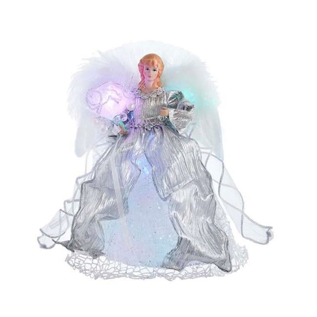 Kurt S. Adler AD2001 12 Po. CUL Fibre Optique LED Argent Angel Treetop