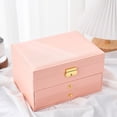 thumbnail image 4 of EGNMCR Jewelry Boxes & Organizers Jewelry Box With Lock And Mirror Jewelry Organizer Storage Case With 3-Layers Display For Earrings Bracelets Rings Watches Jewelry Boxs, 4 of 4