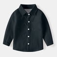 thumbnail image 4 of vdgthytj Toddler Baby Boys Girls Button down Shirts Kids Collared Long Sleeve Uniform Dress Shirt Tops Spring Fall Clothes, 4 of 6