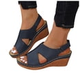 thumbnail image 1 of Sandales Habillées à Talon Compensé pour Femmes 2025 avec Bride Arrière Ajustable Été Confortables Sandales Orthopédiques de Marche, 1 of 6