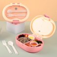 thumbnail image 3 of Boîte à Lunch à Compartiments de Qualité Alimentaire, en Acier Inoxydable, Compatible Micro-Ondes, Sans Bpa, Étanche, pour Enfants/Bureau, Boîte à Bento Portable, PENDANE, Orange, 3 of 4