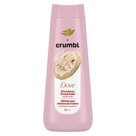 Dove Crumbl Nettoyant Corporel Hydratant Gâteau aux Miettes de Fraises, 591 ml | Édition Limitée