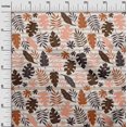 thumbnail image 2 of oneOone Coton Flex Brun Tissu Rayé & Feuilles Bloc Robe Tissu Tissu Imprimé par la Cour 40 Pouces de Large, 2 of 4