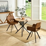 Homy Casa 31.5 Inch Dining Table for 2-4 Person - Small Round Kitchen Table for Bistro Reception Table, Walnut