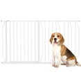 thumbnail image 1 of PawHut 30"- 57" Extra Wide Dog Gate with Double Locking System White, 1 of 10