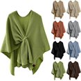 thumbnail image 2 of LinYooLi Women's Elegant Shawl Wrap - Cross Front Solid Color Poncho Cape - Wrap Topper Knitted Cardigans Sweater Shawls, 2 of 5