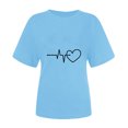 thumbnail image 4 of Diufon Hauts de la Saint-Valentin pour Femmes Tunique Décontractée à Manches Courtes Col Rond Chemisier Imprimé Graphique Mignon Tendance, 4 of 6