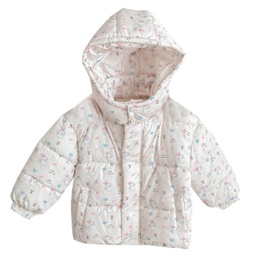 uublik Hooded Jackets for Boys Kids Light Puffer Warm Thick Hooded Down Jacket White, Size 3-8 Years