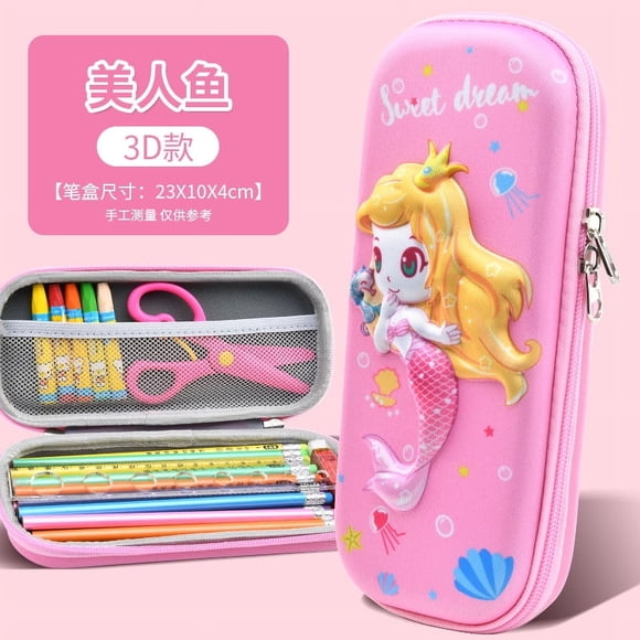 Langgg Cartoon Children's Primary School Student Large Capacity Pen Case 3D