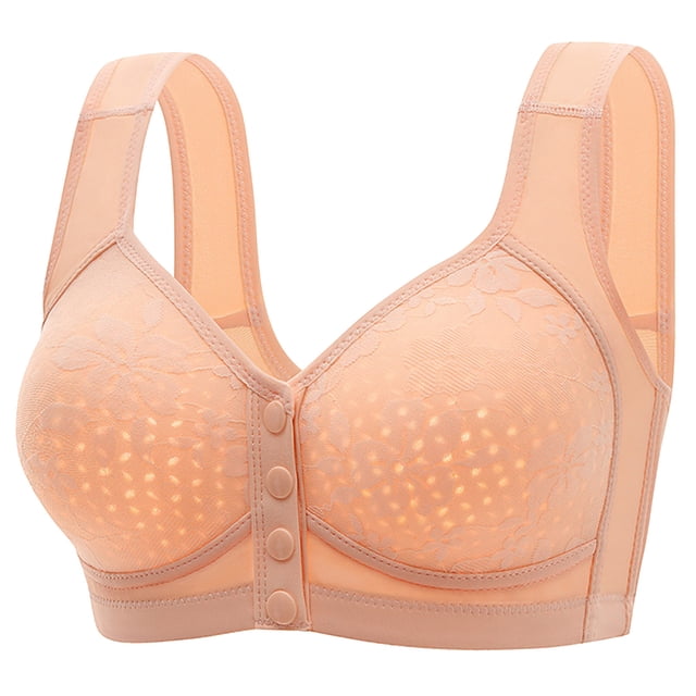 Yuyuzo Womens Front Closure Bras Seniors Wireless Beauty Back Full Coverage Comfor Easy Close Bras