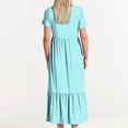 thumbnail image 4 of Penkiiy Robe T-Shirt d'Été Décontractée pour Femme à Manches Courtes, Col Rond, Basique Évasée, Fluide, Plage, Vacances, Robe Soleil, m Bleu Ciel, 4 of 5