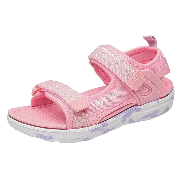 Kcodviy Children Shoes Beach Sandals Toddler Sandals Size 4 Girls Light Girl Sandals Big Toddler Sandals Girls Leather Children Soft Bottom Girls Flip Flops for Girls Beach Shoes