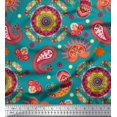 thumbnail image 1 of Soimoi Modal Satin Fabric Mandala & Paisley Ethnic Decor Fabric Printed Yard 42 Inch Wide, 1 of 3