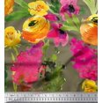 thumbnail image 1 of Soimoi Green Modal Satin Fabric Leaves & Floral Fabric Prints by Yard 42 Inch Wide, 1 of 3