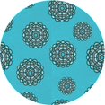 thumbnail image 1 of Ahgly Tapis Rond Lavable en Machine Intérieur Transitionnel Vert Cyan Foncé, 8 Pieds Rond, 1 of 7