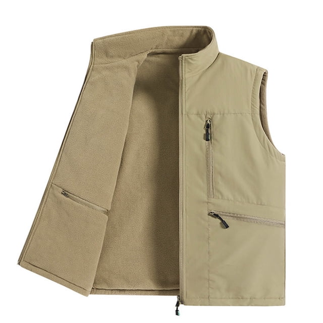 Veste en Molleton Homme Veste Cargo Extérieure Réversible pour Homme Imperméable, Doublée en Molleton, Multipoche, Style Décontracté Veste en Molleton pour Homme