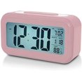 thumbnail image 1 of Battery Operated Digital Alarm Clock, 4.5 inch (about 11.4cm) Pink LCD Display Bedside Alarm Clock, 1 of 5