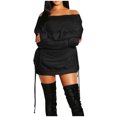 thumbnail image 1 of Birdeem Robe d'Été pour Femmes, Grande Taille, Ample, à Manches Longues, Épaules Dénudées, 1 of 5