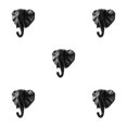 thumbnail image 2 of Wweixi Coat Hooks Easy To Install And Wide Application For Added In Daily Life black(elephant) 5Set, 2 of 6