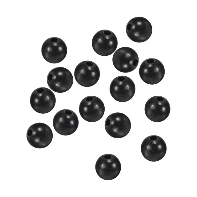 Unique Bargains Perles de Pêche Rondes en Plastique 6 mm Outil d'Attirail Noir 200 Pcs