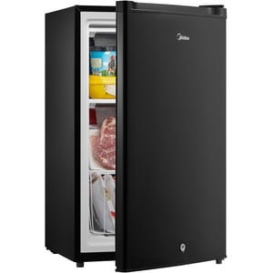 Midea 3.0 Cu Ft tout droit Mini Congélateur avec verrouillage – 42 dB Calme, économie d'énergie R600A, Porte réversible pour cuisine Appartement Condo Garage Cottage, Noir