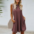 thumbnail image 1 of Robes d'Été Grande Taille pour Femmes 2024 Printemps et Col Suspendu Jupe Grand Dos Col Rond Sans Manches Robe Économisez jusqu'à 65 %!, 1 of 9