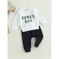 thumbnail image 3 of Honganda Toddler Boys 2Pcs Pants Sets Long Sleeve Letter Print Sweatshirt Tops and Drawstring Pants Sets, 3 of 9