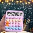 thumbnail image 1 of Mini Desktop Calculator 12-Digit LCD Display | Basic Standard Pocket Size Calculator for Home School Office Kids | Dopamine Round Keys | Battery Powered | Non-Slip Gradient Design, 1 of 6