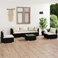 thumbnail image 1 of vidaXL 6 Piece Patio Lounge Set with Cushions Poly Rattan Black, 1 of 5