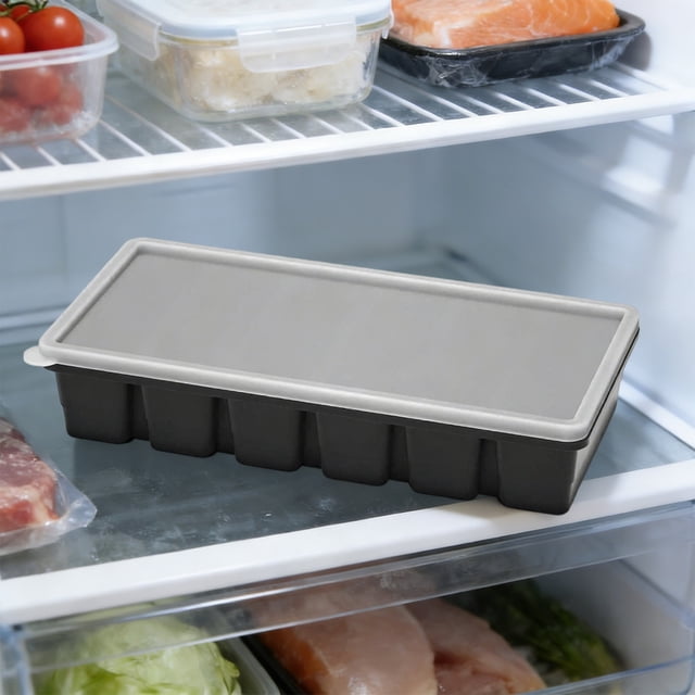 Food Grade Silicone Ice Cube Molds with Lid - Large Ice Cube Tray for Freezer Flexible Reusable Ice Cube Maker Non-Stick Easy Release, JKODE