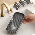 thumbnail image 4 of CaiYueKe Soap Dish Organizer with Drain, Bathroom Kitchen Sink Storage Rack, Plastic Soap Holder Tray for Soap Sponge Scrubber, Bear Ear Design Countertop Organizer, 4 of 7