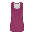 thumbnail image 4 of Timegard Womens Tank Tops Solid Color Square Neck Pleated Sleeveless Dressy Casual Tunic Top Basic Tee, 4 of 5