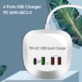 thumbnail image 3 of USB Charger PD 20W QC 3.0 4 Ports Quick Charge Hub Charger for Mobile Phone, 3 of 10