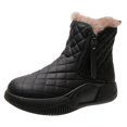 thumbnail image 3 of Bottes d'Hiver pour la Neige, Doublées Chaudes, Bottines Courtes, Mode pour Bottes, Chaudes, Randonnée Randonneuse Hiver 35 Noir, 3 of 9