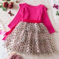 thumbnail image 4 of RXIRUCGD Girls' Fall And Spring New Long Sleeve Ruffled Lace Round-Neck Embroidery Mesh Princess Bow Skirt, Hot Pink, Size: 100, 4 of 4
