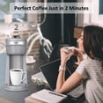 thumbnail image 3 of 2 in 1 Single Serve Coffee Maker for K Cup Pods & Ground Coffee, Mini K Cup Coffee Machine with 6 to 14 oz Brew Sizes, Single Cup Coffee Brewer with One-Press Fast Brewing, Reusable Filters,Grey, 3 of 8