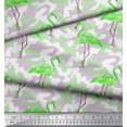 thumbnail image 2 of Soimoi Poly Georgette Fabric Camouflage Texture & Flamingo Bird Print Fabric by The Yard 52 Inch Wide, 2 of 3