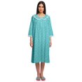 thumbnail image 1 of Moomaya Chemise de Nuit en Coton pour Femmes Imprimée à Col Rond avec Patte de Boutonnage, 1 of 6